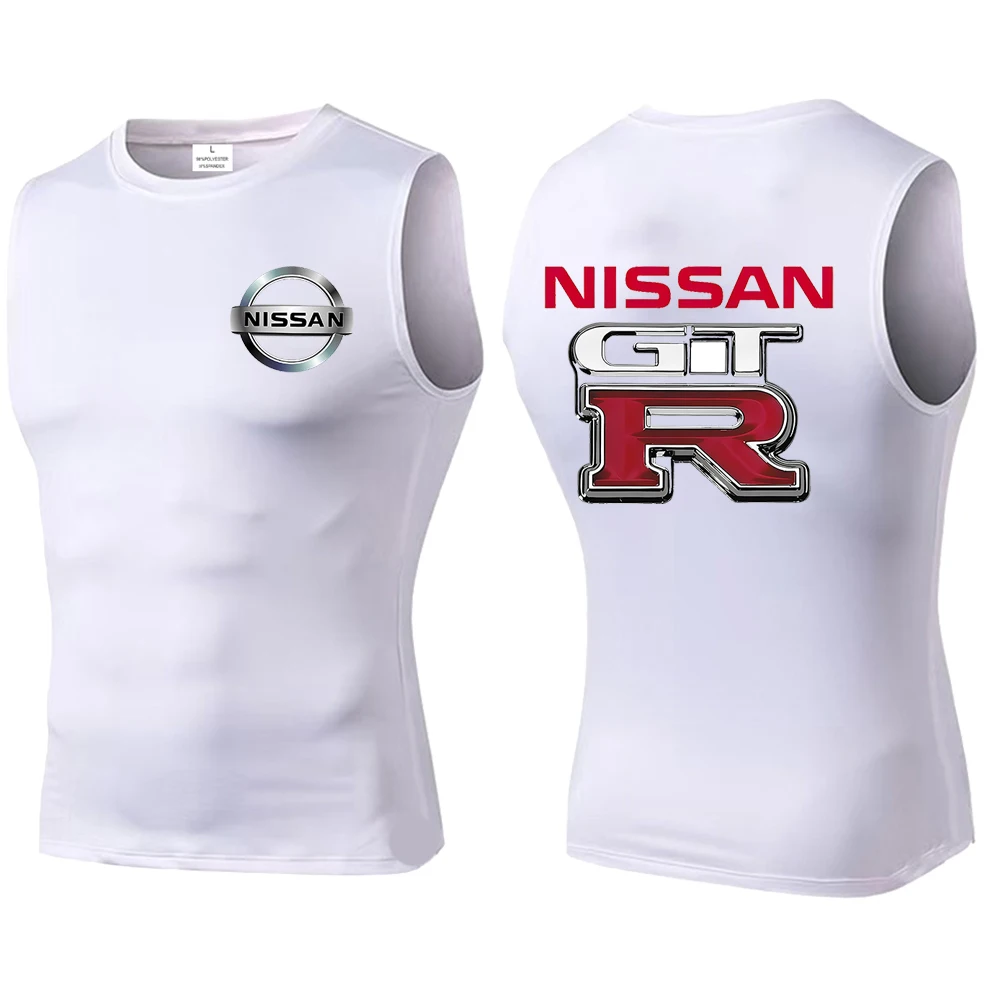 Men's New Nissan Sleeveless Tight Fitness Shirt, Autumn Sports Quick drying Tank Top