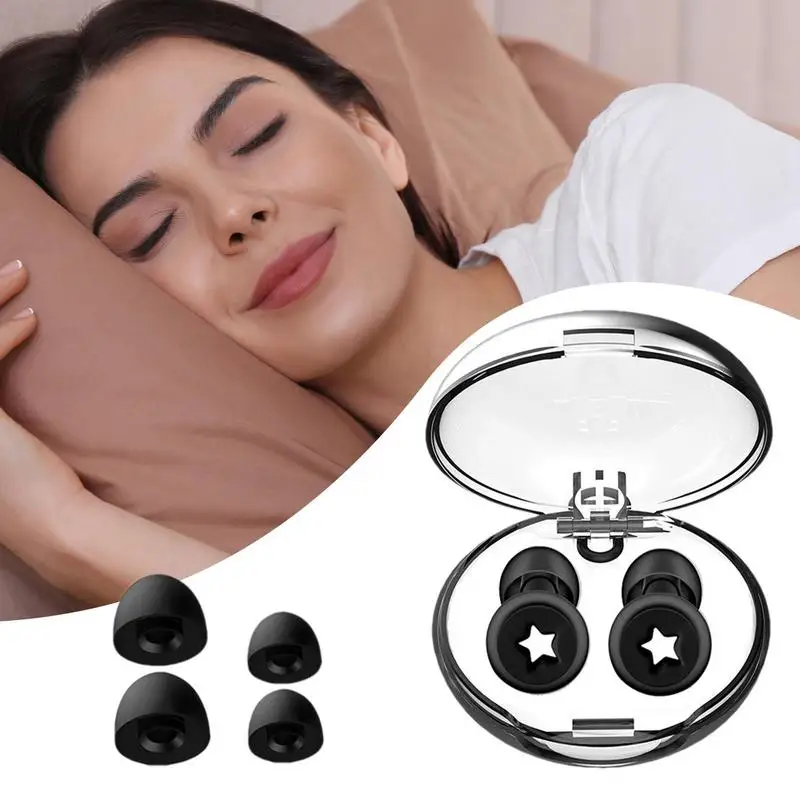 Auriculares con cancelación de ruido para dormir, tapones para los oídos de silicona, reutilizables, más calmados, para avión