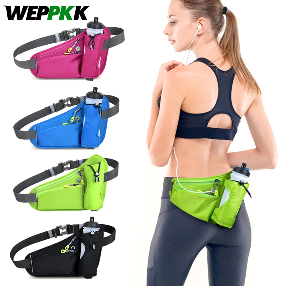 1PCS Running Fanny Pack with Water Bottle Holder - Adjustable Running Belt with Water Bottle Holder and Pouch,Travel Fanny Pack