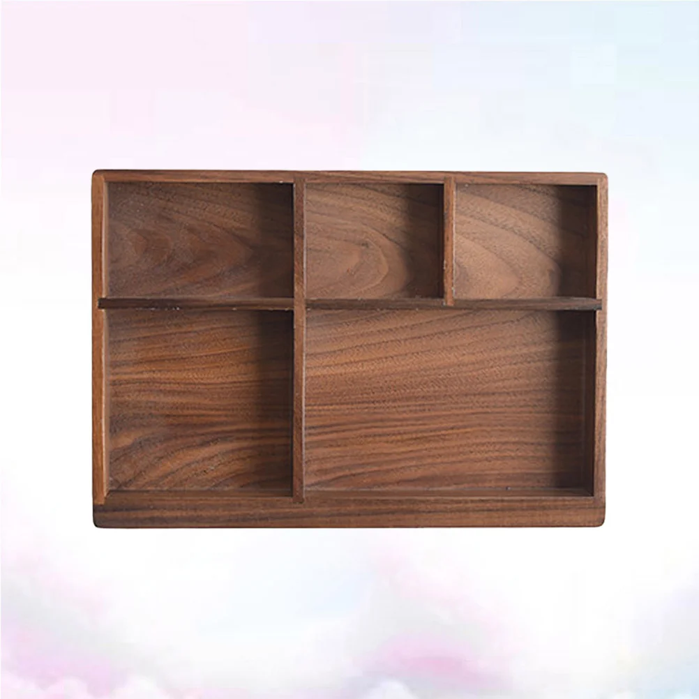 

Black Walnut Western-style Drawer Type Cutlery Storage Box Desktop Solid Wood Storage Tray Tableware Organizer - 24x168x25cm (