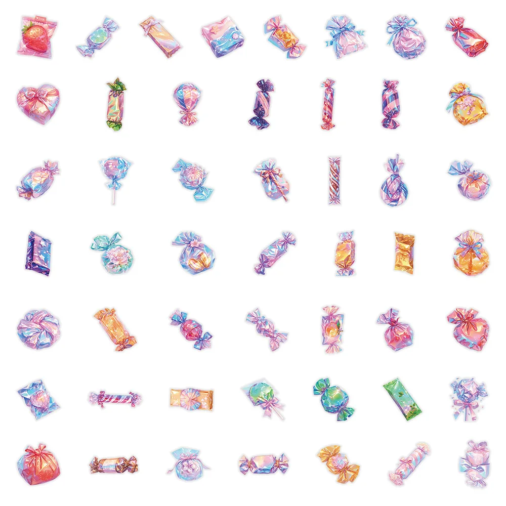

10/30/50PCS Cartoon Candy Stickers Transparent Stickers Cute Personalized Creative Graffiti Decal Kids Toy Gift DIY Phone Case