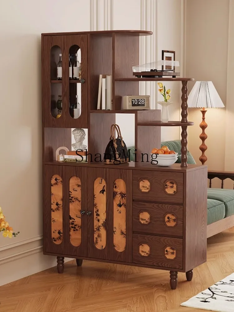 

CL ash wood antique foyer cabinet living room porch cabinet storage cabinet locker drawer retro all solid wood