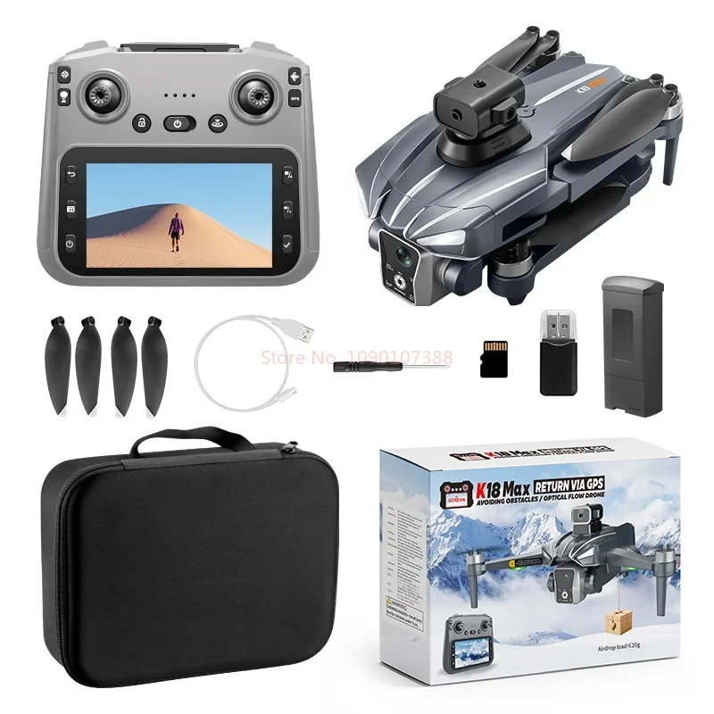 Drone HOT K18 Max dengan Remote Control, Fotografi Udara HD, Motor Brushless, Penentuan Posisi GPS, Penghindaran Rintangan untuk Penggunaan Luar Ruangan