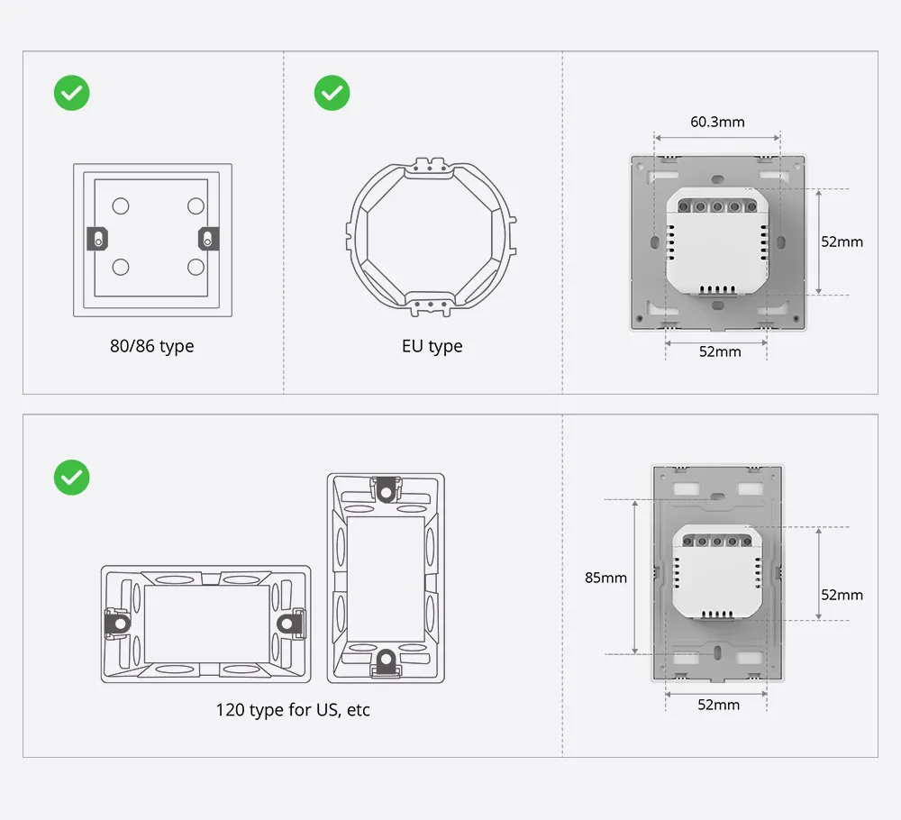 SONOFF M5 Matter Wifi Smart Wall Press Button Switch Smart Home EU US Homekit Switch tramite eWelink APP controllo vocale Alexa Google