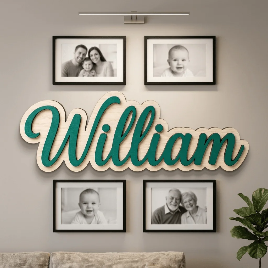 1PC Custom Personalized Wooden Nameplates Handwritten Style Wood Letter Decor Door Wall Nursery Bedroom Wedding Christmas Gift image 5