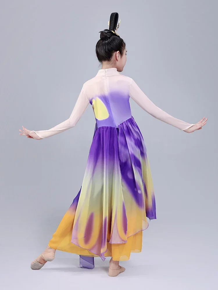 Traje de Baile Folclórico tradicional chino para niños y niñas, paraguas Hanfu moderno, abanico elegante, traje de baile cuadrado, actuación