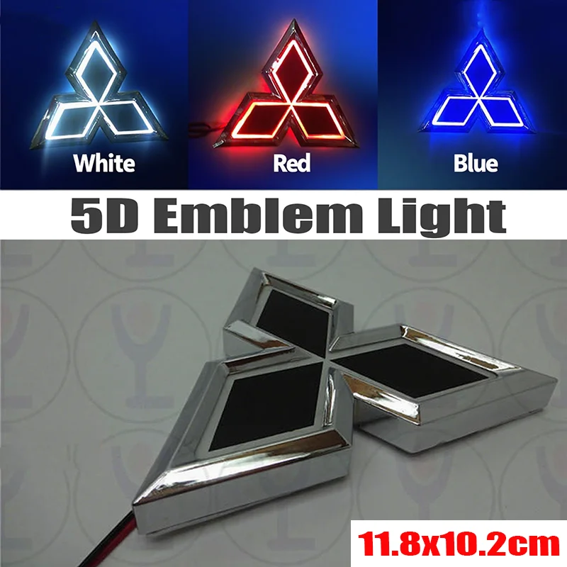 

5D светодиодная наклейка на переднюю и заднюю эмблему автомобиля для Mitsubishi ASX Mirage Ralliart Outlander Lancer Pajero Eclipse Galant EVO, значок света