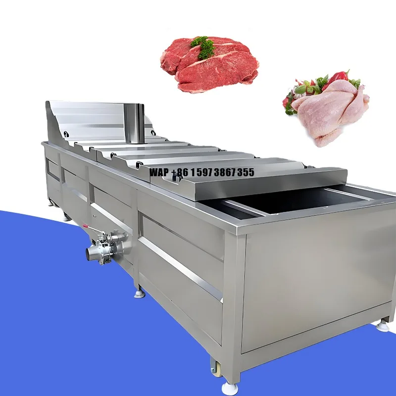 Große Kommerzielle Automatische Obst- und Gemüse-Blasenwaschmaschine Erdnuss-Reinigungs- und Obstblanchier-Produktionslinie