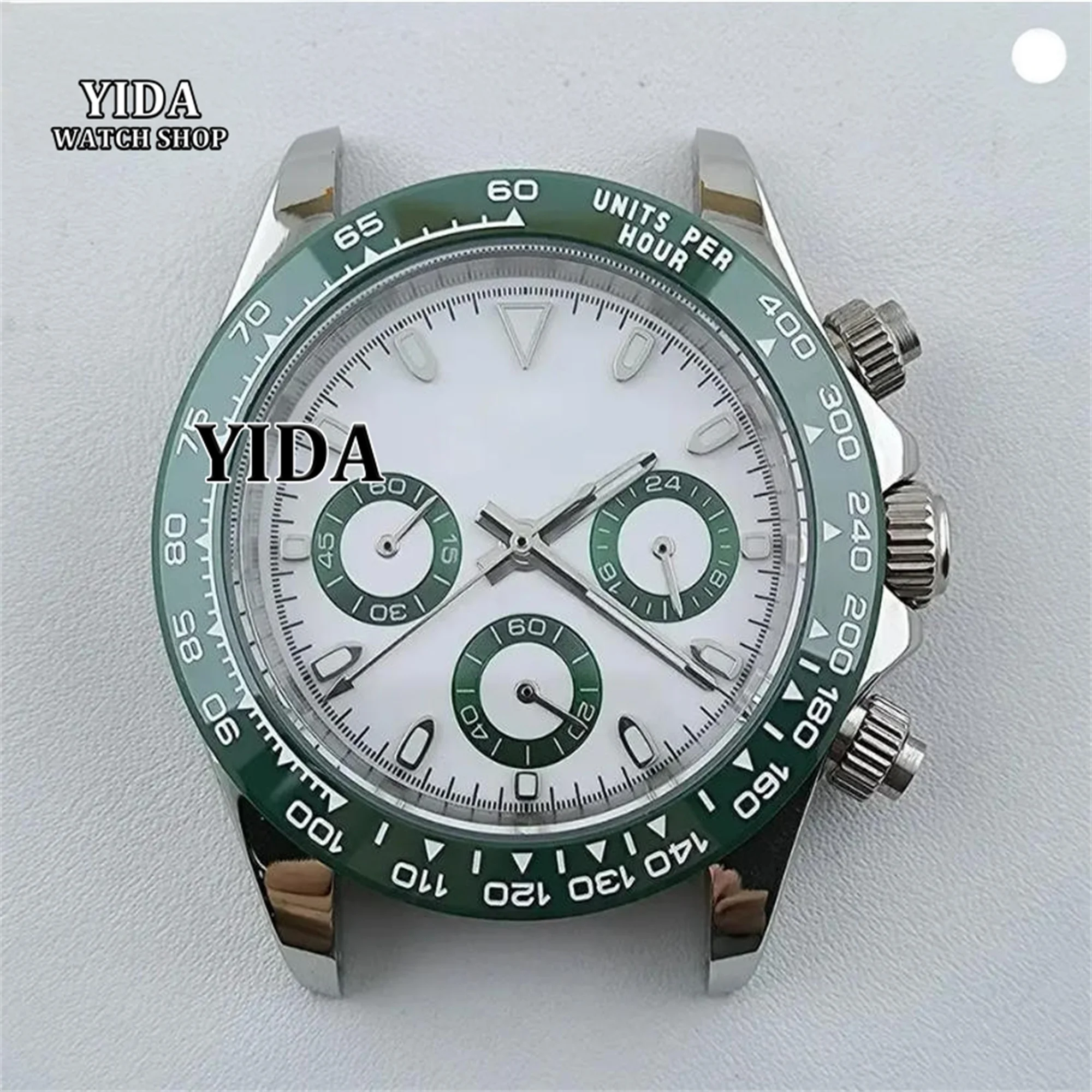 

39mm VK63 Case Panda Dial Hands 316L Stainless Steel Strap for Daytona VK63 Movement Chronograph Men 100M Waterproof Watch Parts