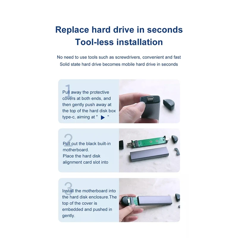 M.2 SATA Enclosure USB To M.2 NGFF SSD Case M2 Solid State Drive External Case Adapter For 2242 2260 2280 SSD