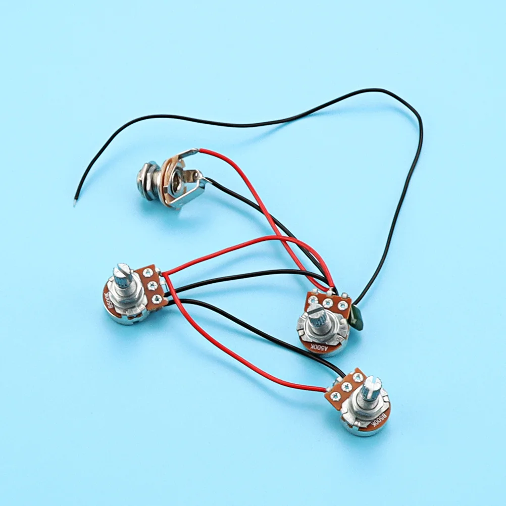 1 Set Wiring Harness Prewired 500K Pots Electric Guitar Tool Wiring Replacement Potentiometer Harness Metal Plastic Parts For