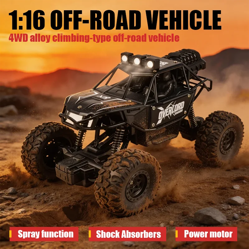Nuevo coche RC 1:16 todoterreno, camión 4x4 de aleación, tipo escalador, vehículo todoterreno con control remoto de 2.4Ghz, juguetes aptos para todo tipo de terreno.