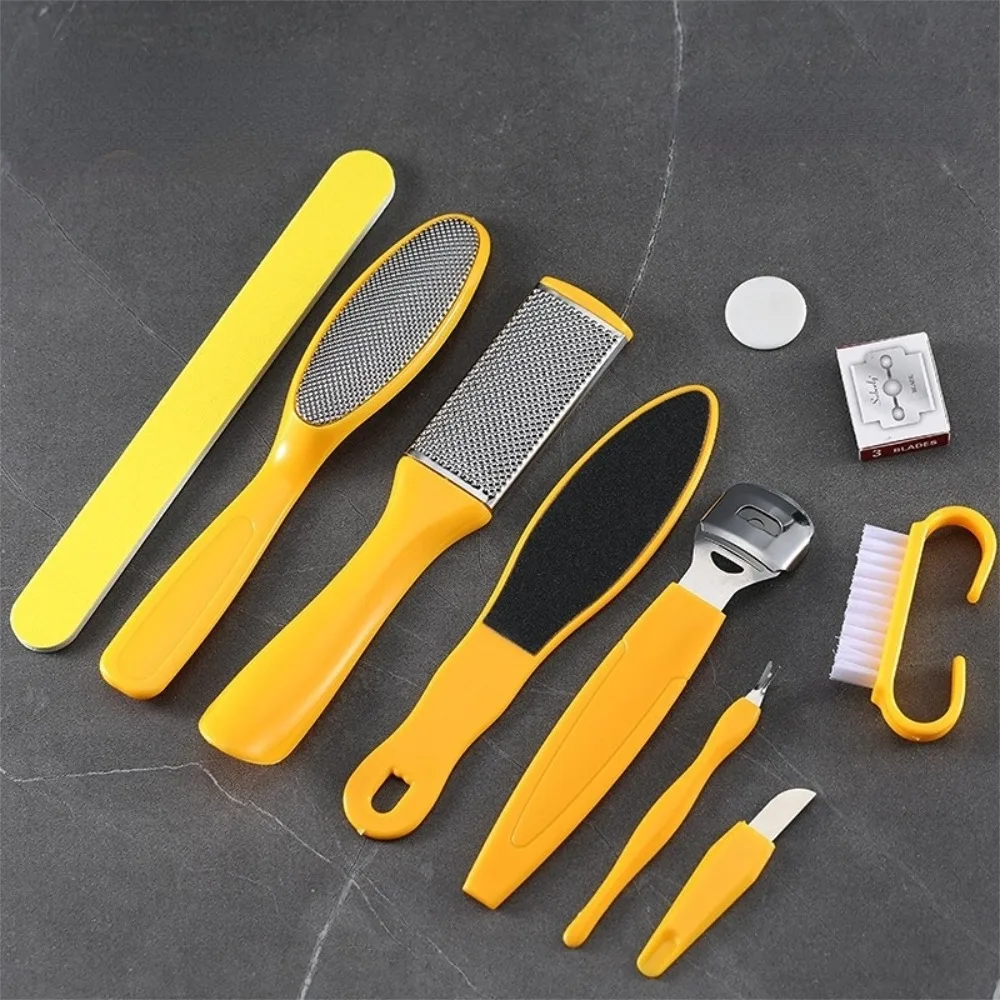 New 10Pcs Pedicure Foot Care Kit Stainless Steel Foot Scrubber File Set Dead Skin Callus Remover Exfoliating Foot Pedicure Tools