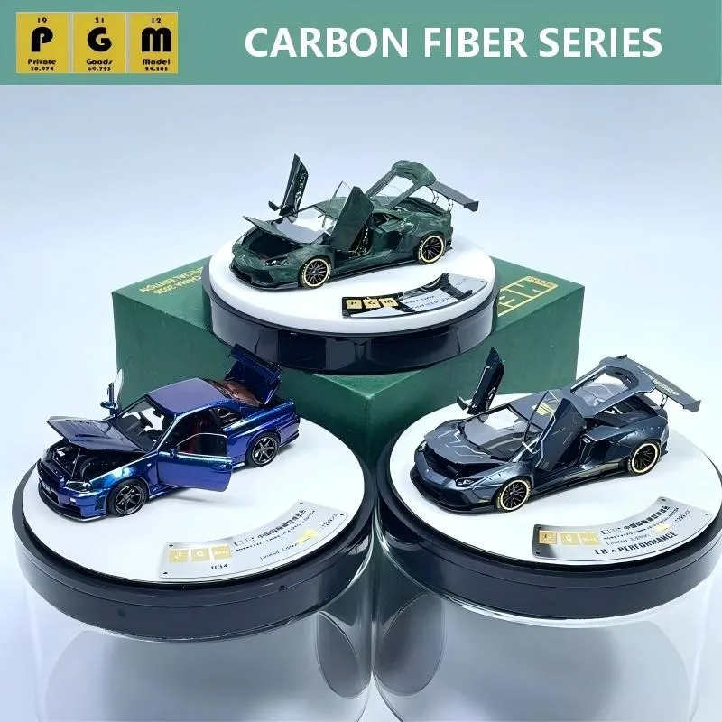 PGM 1:64 Spot LP700 GT EVO TeckWrap LB-PERFORMANCE CARBON FIBER SERIES GTR R34 2026 HEC Alloy Motor Vehicle Toy Metal Model Gift