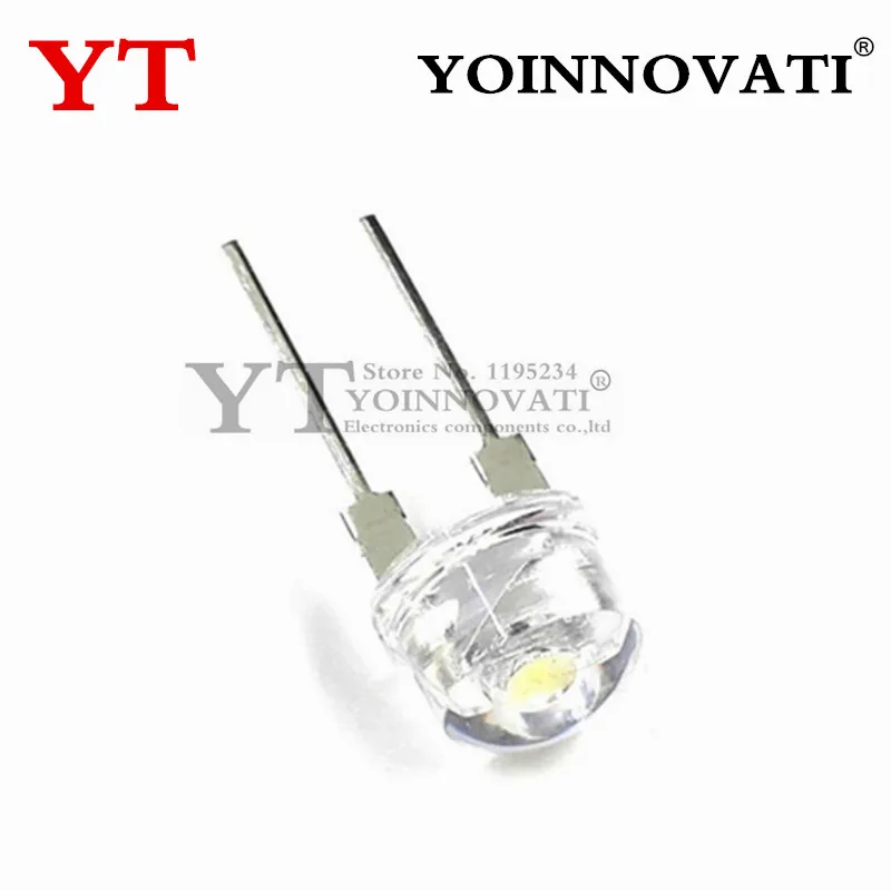 100PCS F8 8mm White Blue Green Red Yellow LED Clear Super Bright Hat Light Emitting Diodes Highlighted Lamp 0.35W/0.5W/0.75W