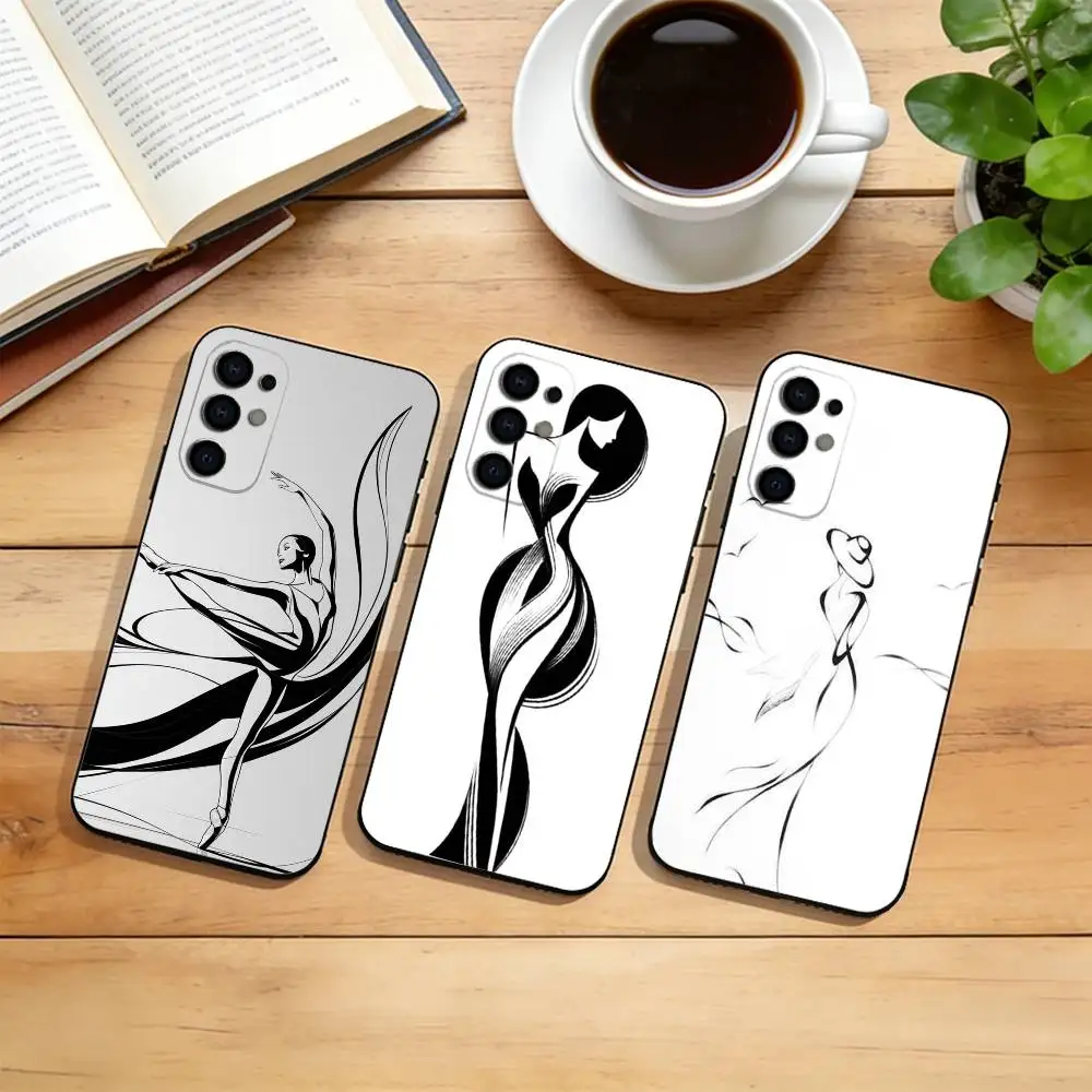 

Elegant Lady Silhouette Phone Case For Samsung S25,S24,S21,S22,S23,S30,Ultra,S20,Plus,Fe,Soft Silicone Black Cover