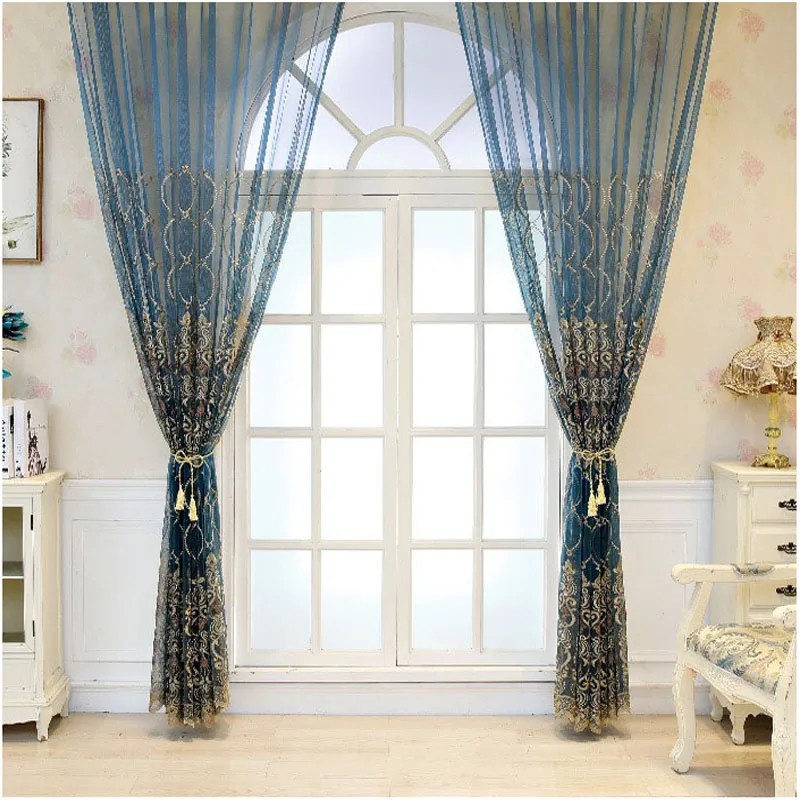 European Style Window Screen Light-impermeable Balcony Light Luxury Gauze Curtain