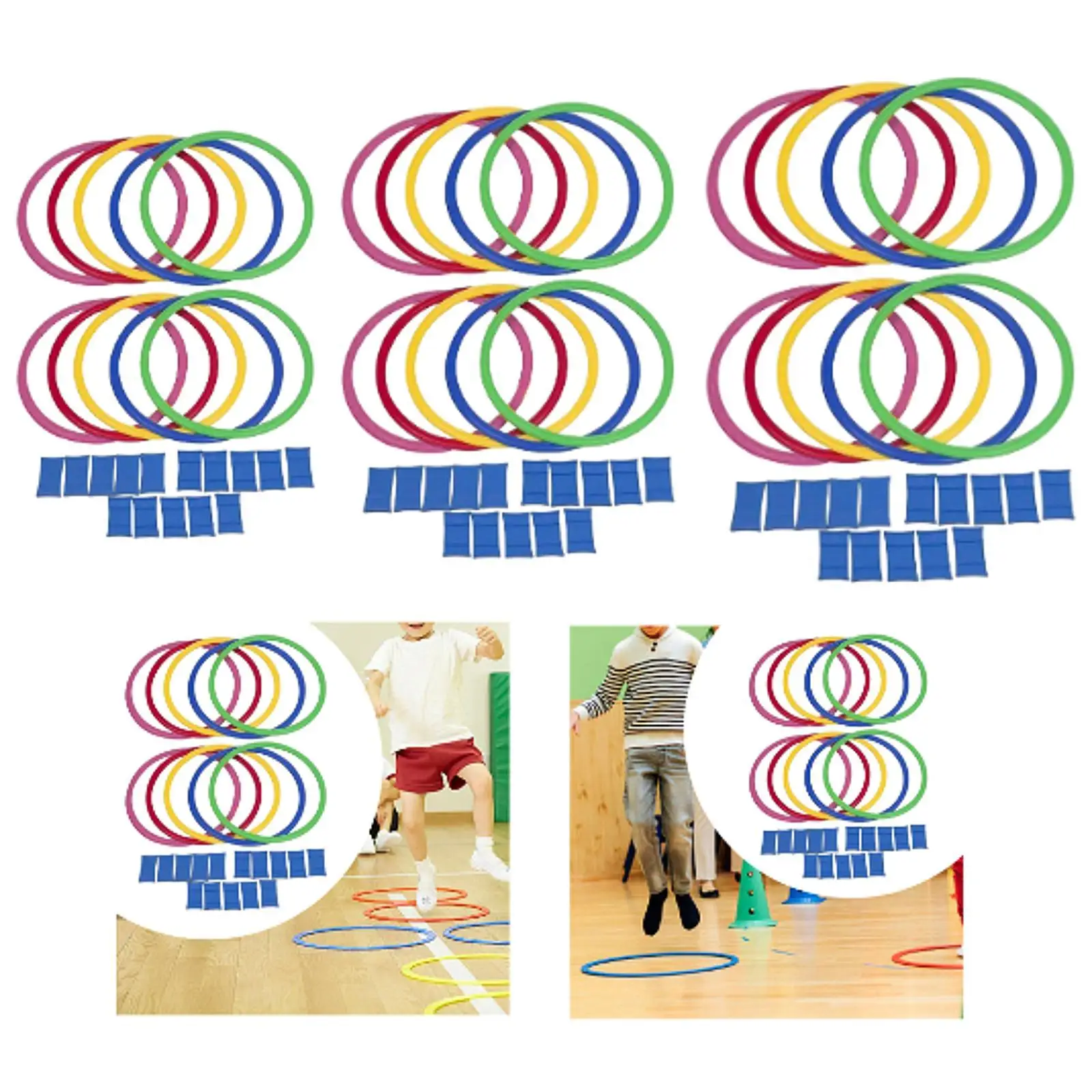 10Pcs Agility Training Rings Jumping Grid Game for Kids for Soccer Train