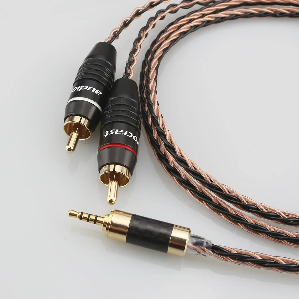 Cable HiFi con TRRS macho equilibrado de 2,5 mm a 2 RCA macho para Astell&Kern AK100II, AK120II, AK240, AK380, AK320, DP-X1A, FIIO X5III