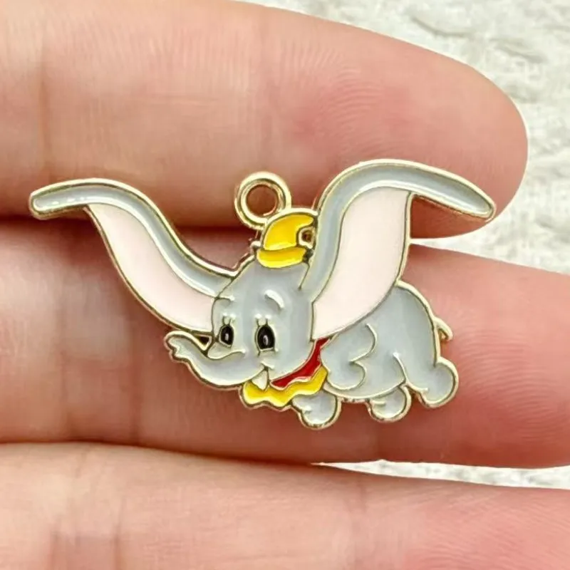 10pcs Cartoon Animal Charms Enamel Elephant Charms Pendants for Jewelry Making Necklaces Earrings DIY Crafts Accessories
