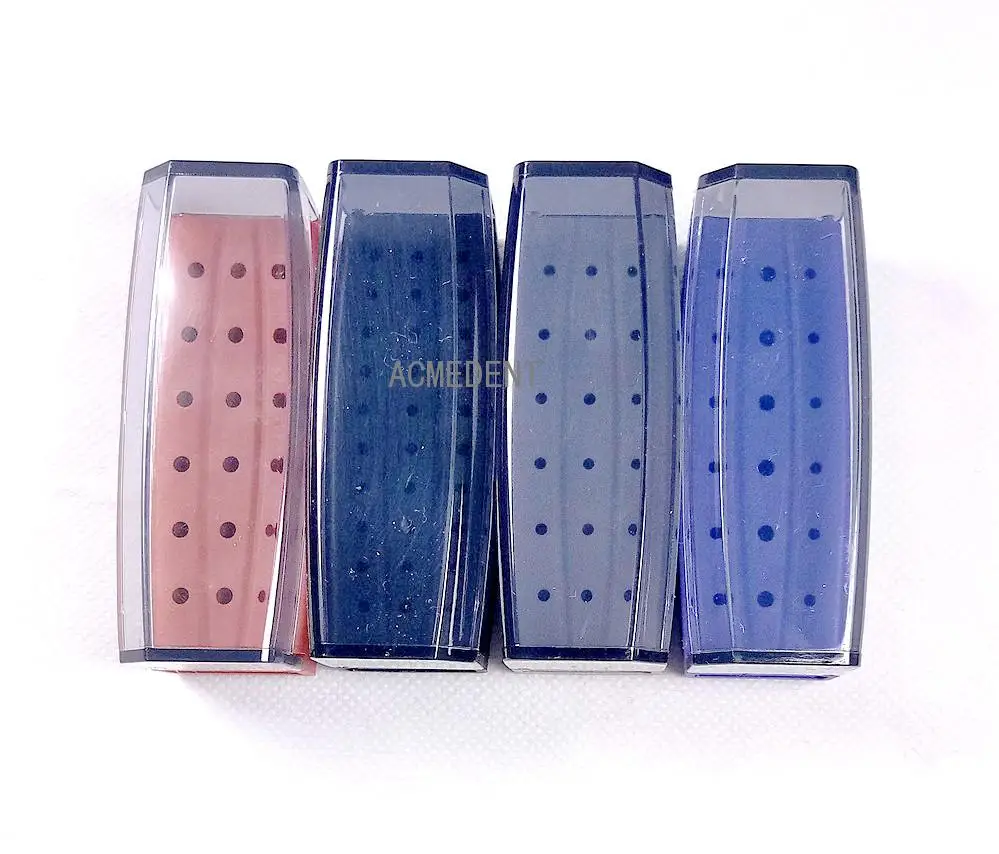 Dental Endo Box 18-Holes Half-Openning  for Diamond Bur File Holder Blue Cleaner Case Disinfection Frame Resistant