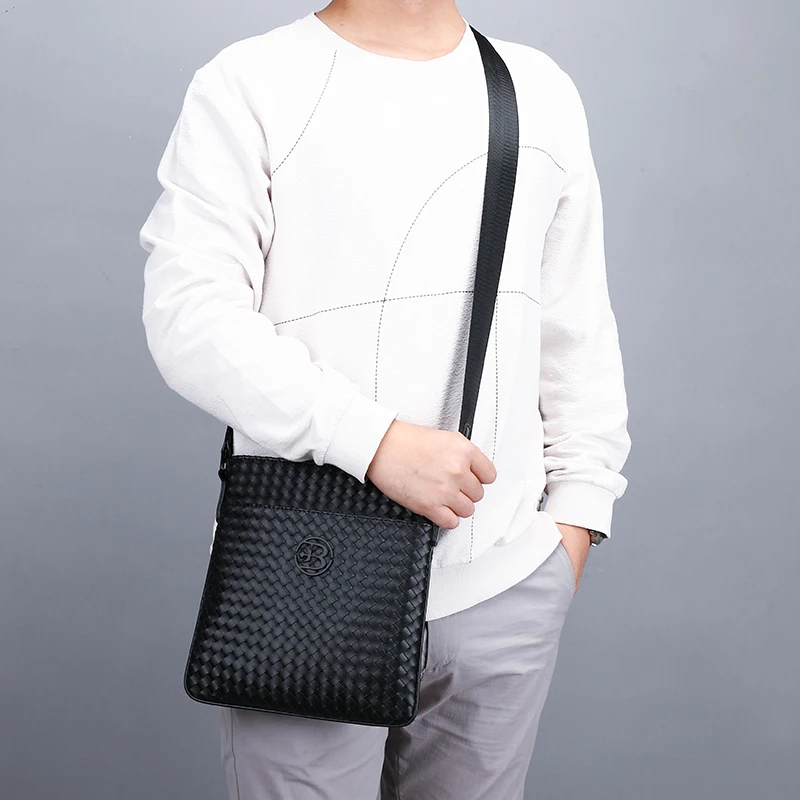 High quality Fashion Business Man Messenger Brand Men\'s Crossbody Shoulder Bags Tote Bag Genuine Leather Bags