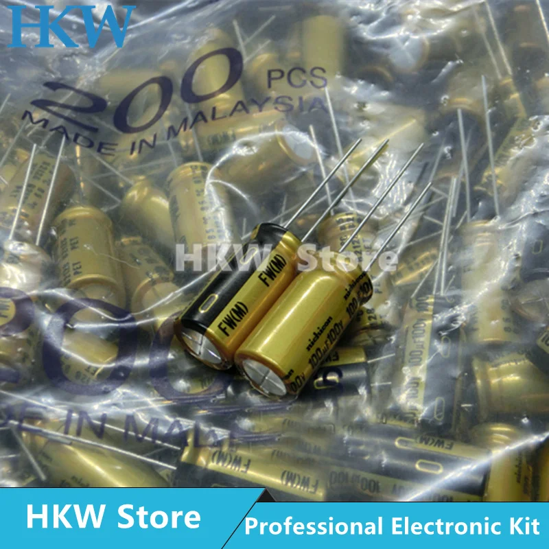 10pcs NICHICON 100UF 100V 10X20mm FW Series Electrolytic Capacitors Hi-Fi Audio Capacitor New and Original UFW2A101MPD 100V100UF