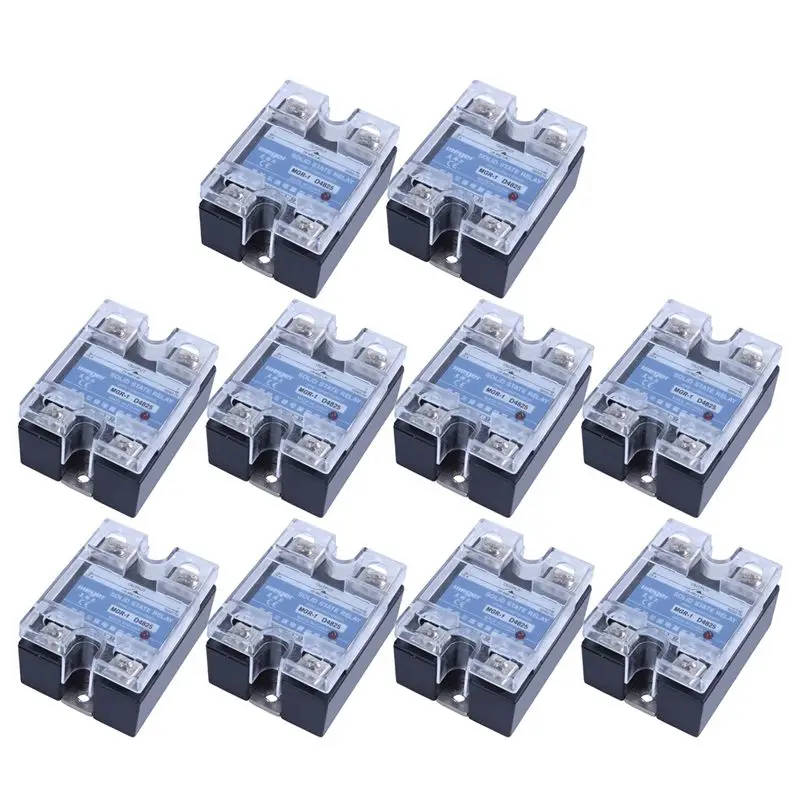ABJO-10X MGR-1 D4825 Single-Phase Solid State Relay SSR 25A DC 3-32 V AC 24-480 V