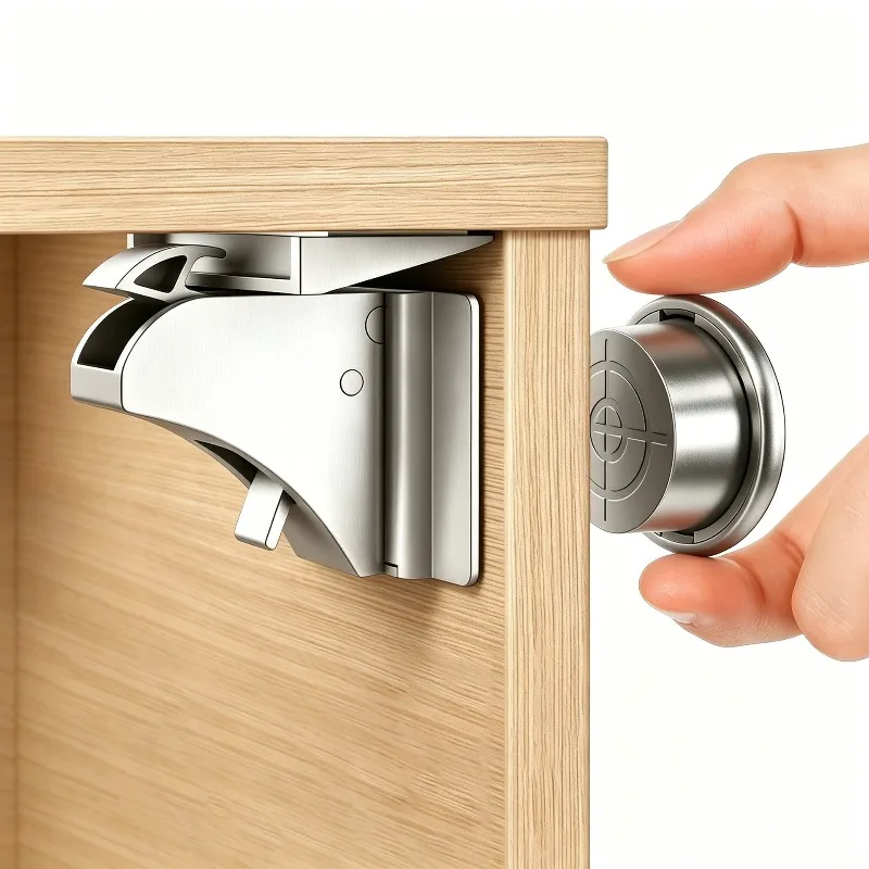 Magnetic Cabinet Lock Invisible Baby Safety Lock for Drawers & Cabinet Doors Anti-Pinch Hand Childproof Security Latch Household