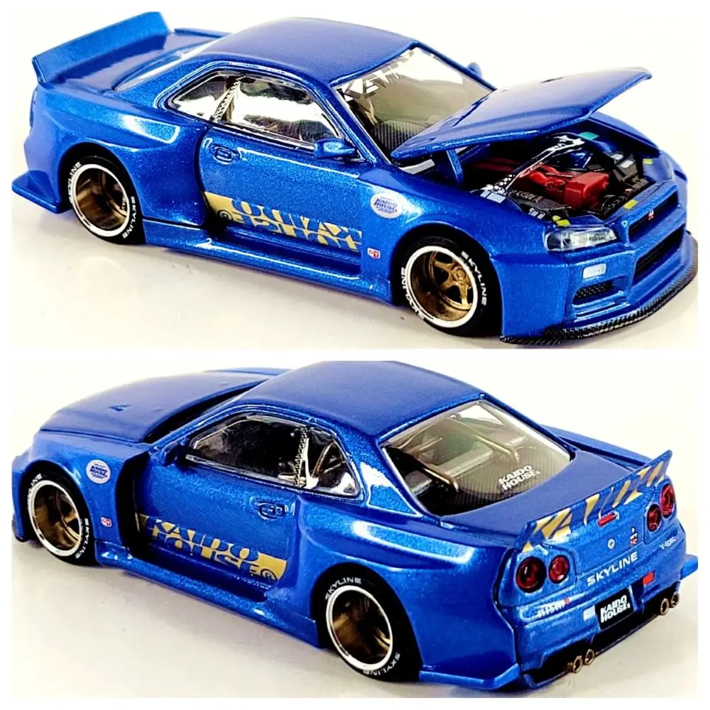 

Kaido House x Mini GT Skyline GT-R (R34) Shinjuku V2 KHMG158 1/64 Diecast Metal Car model car Limited Alloy