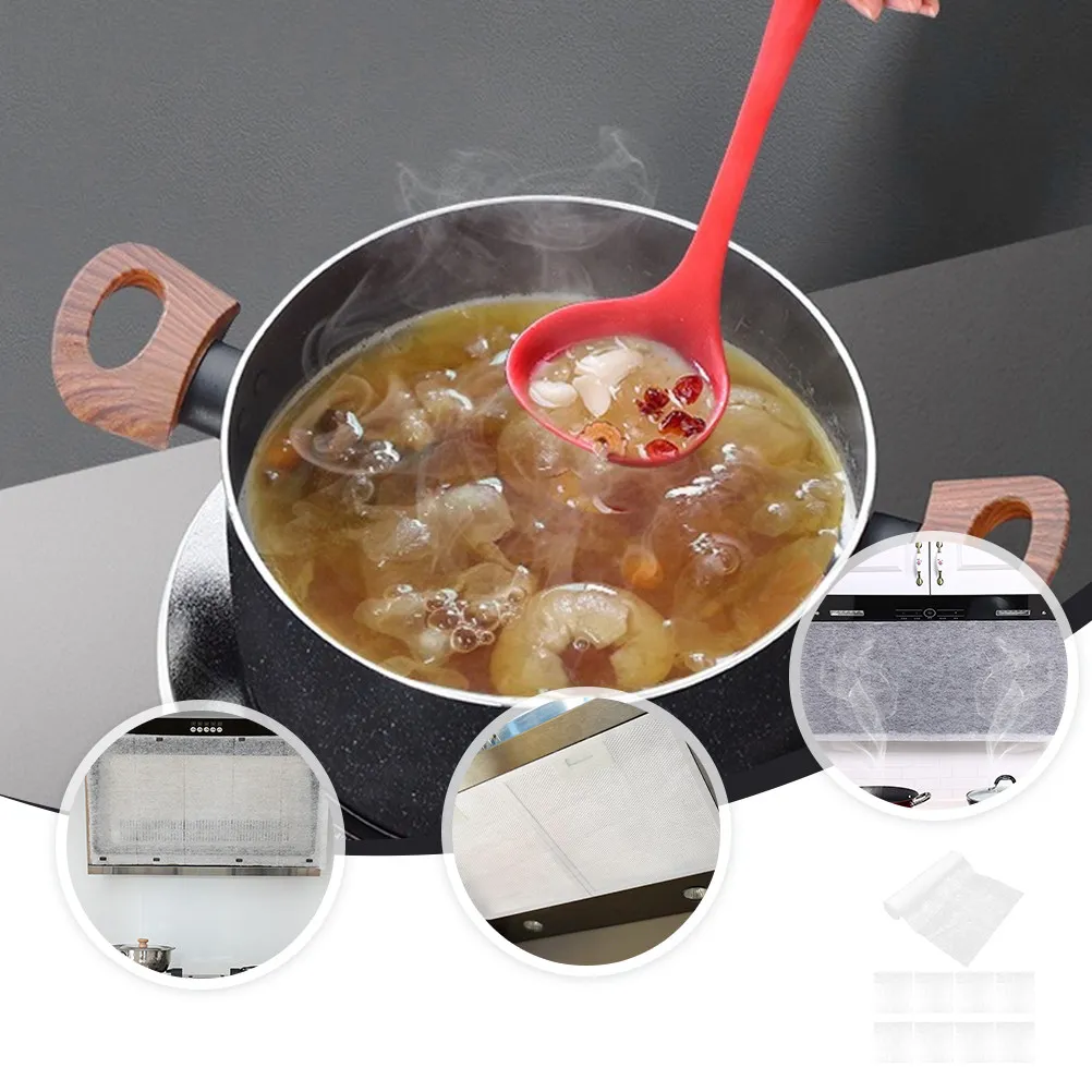 1Set Grease Proof Paper Sheets Range Hood Oil-proof High-class Oil-absorbing Sticker Cover Kitchen Ventilator Filtration