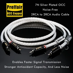 Hifi Audio RCA Cable 12cores 7N OCC Silver Plated Line Self Locked  for Home Theater, HDTV, Amplifiers, Hi-Fi Systems