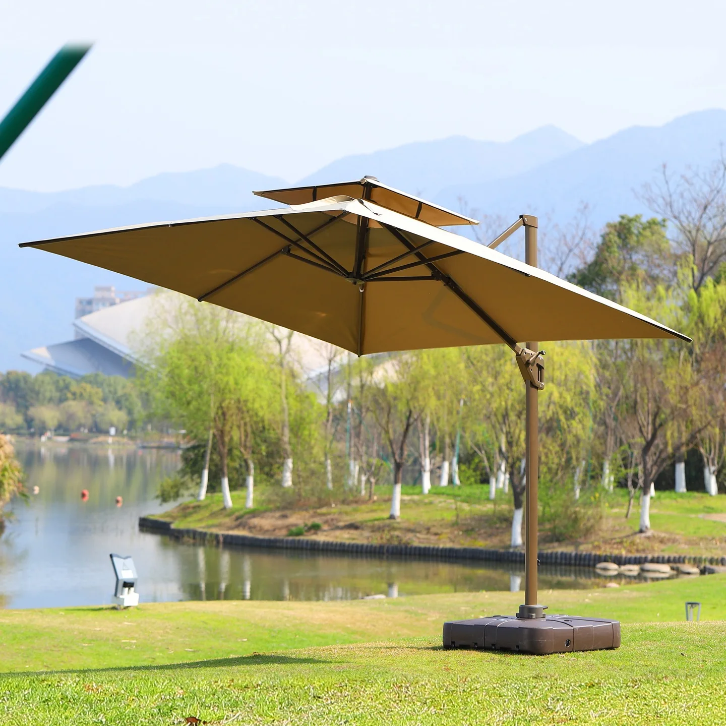 Outdoor umbrella Courtyard Outdoor shop entrance tent Roman stall Commercial large sun umbrella Wind-resistant
