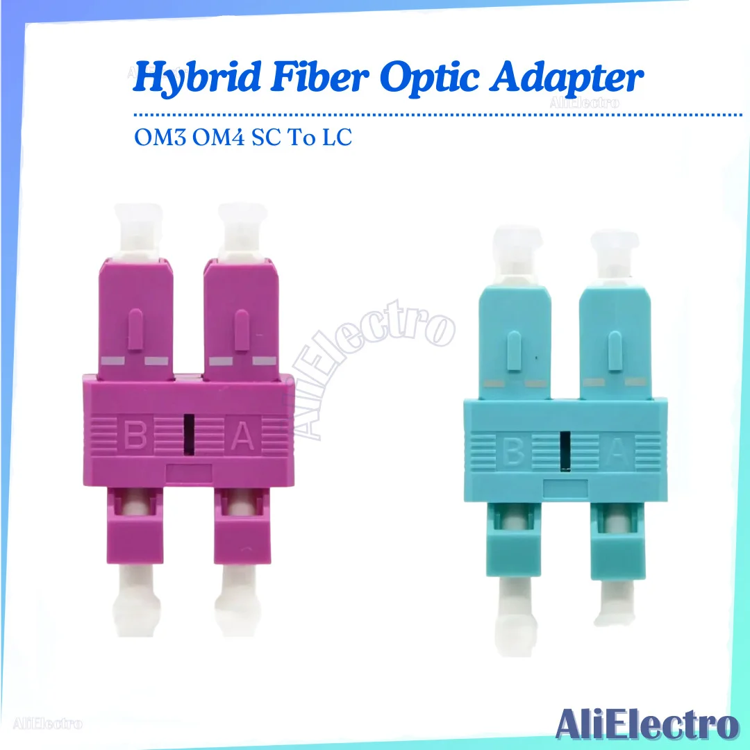 

High Quality Optical Fiber Adapter Connector OM3 OM4 SC To LC Dual-Core Multi-Mode 50/125,62.5/125 Flange Coupler Wholesale