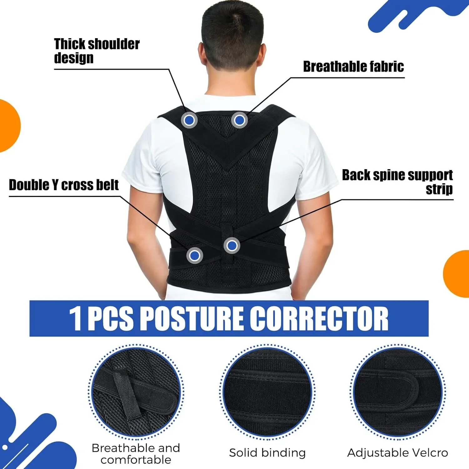 Posture Corrector for Women & Men,Back Brace,Back Straightener,Neck Hump Spine Corrector,Full Back Support Posture Brace