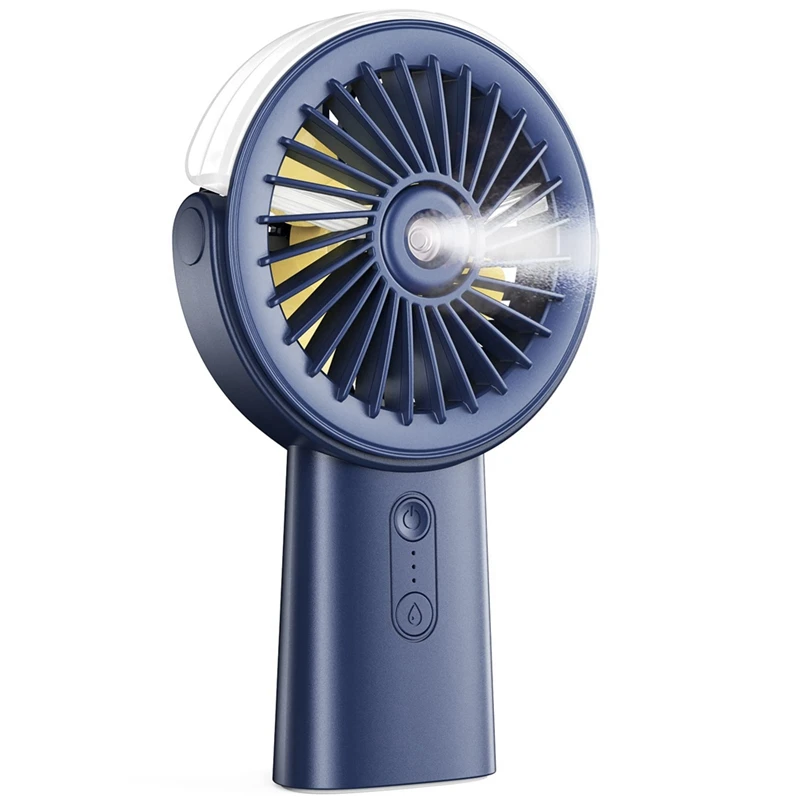 Misting Fan Portable Handheld Fan, 4000Mah Hand Mist Fan 90°Adjustable Small Mister Fan For Travel Home Outdoor Beach