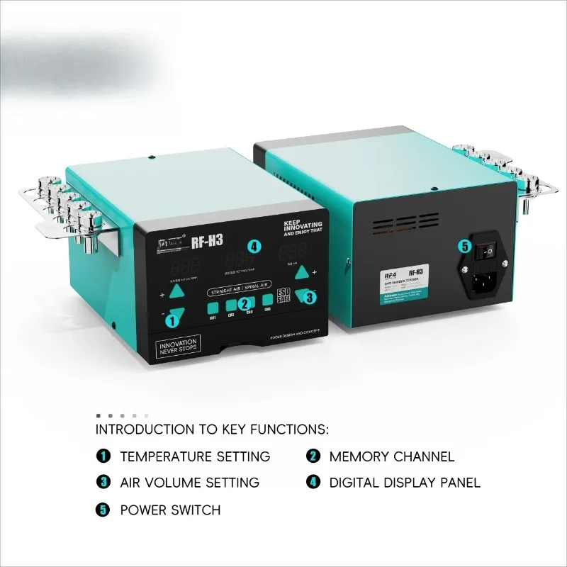 RF4 RF-H3 Hot Air Gu-n Soldering Station Digital Display Rework for Phone PCB IC BGA Desoldering Repair
