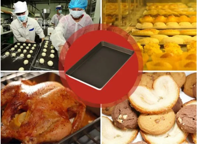 Rectangular bake pan grilled chicken wings wide bread baking tray cake plate cake Mold Non-Stick bakery accessories  tools