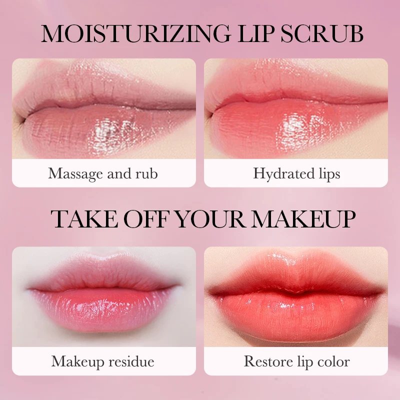 Gommage à lèvres 3 couleurs, réduit les lignes des lèvres, nettoyage en profondeur, rouge à lèvres, hydrate, éclaircit, réduit la matité, couleur des lèvres plus pleines
