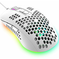 KUIYN 383 Ultralight Wired Gaming Mouse, Lightweight Honeycomb Shell, 4 RGB Breathing Backlit Mice, 4 Adjustable DPI 2400, USB O