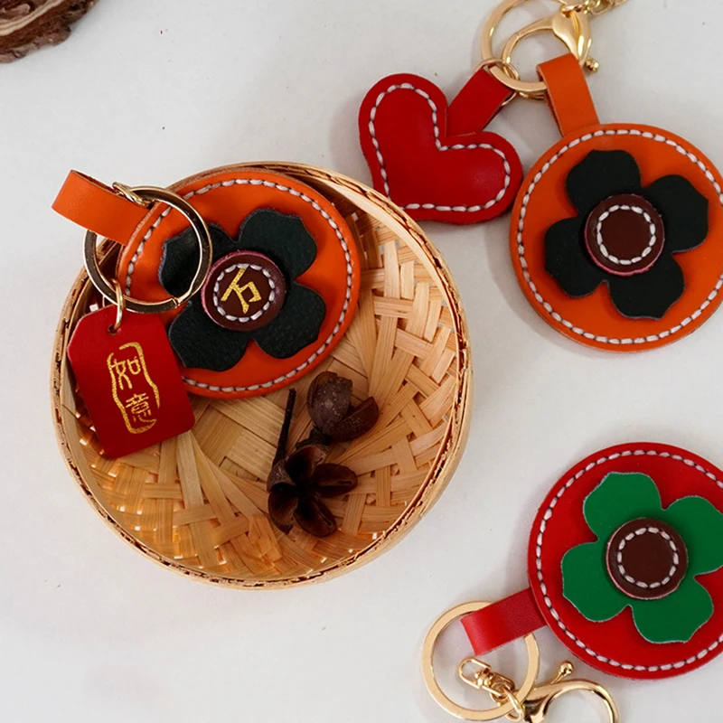 1Set Leather Craft Mini Pendant Decoration Hand Stitching DIY Material Make Leather Accessories