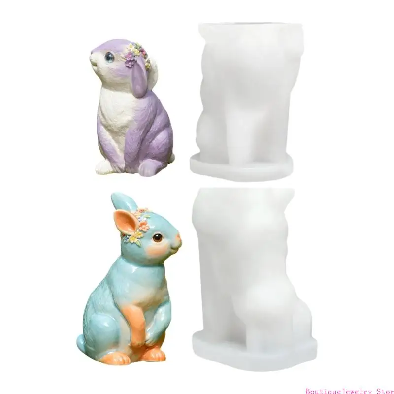 E1PE Handmade Ornament Molds Rabbit Crafting Supplies Suitable for Resin Art