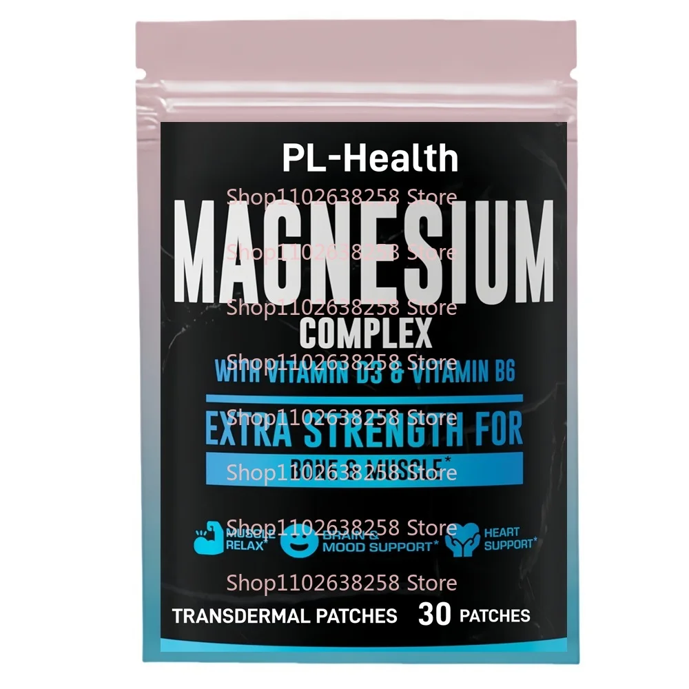 

30 Patches Magnesium Complex Transdermal Patches with Vitamin D Vitamin B6 Vitamin C for Muscle, Mood, Heart & Nerve Support