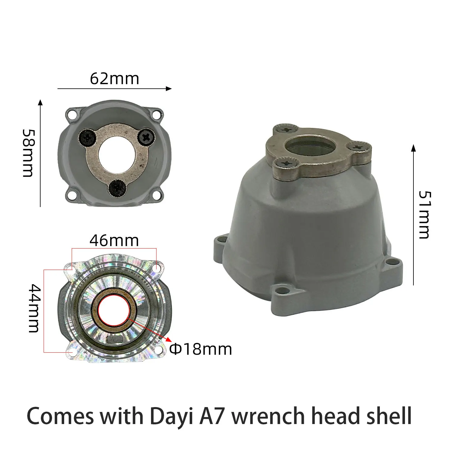 

1 piece wrench replacement anvil assembly and front housing for Dayi A7 wrench conversion