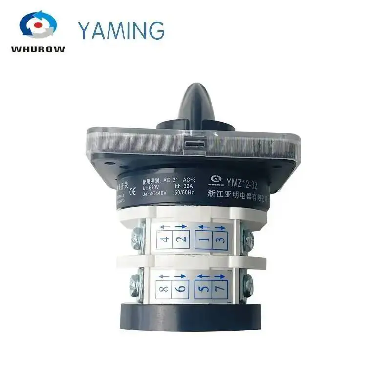 YMZ12-32/2 Rotary Cam Switch Knob Universal Combination Manual Electrical Changeover Selector 690V 2 Levels LW31-32A