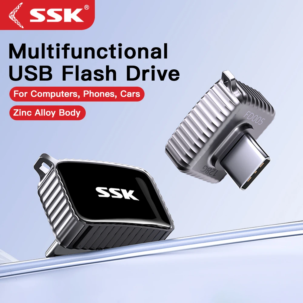 SSK Car USB Drive Recorder Car Dedicated USB Type-c Mobile Phone Computer Office USB HD Loop Recording External Storage