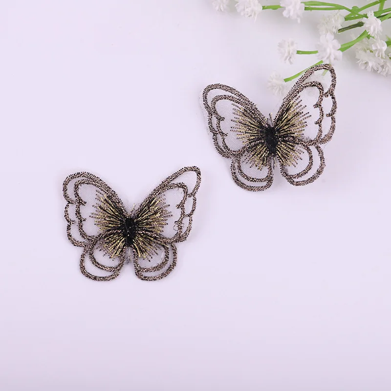 刺繍されたチュールと蝶ネクタイのパッチ,10個,結婚式のドレスのアクセサリー,DIY