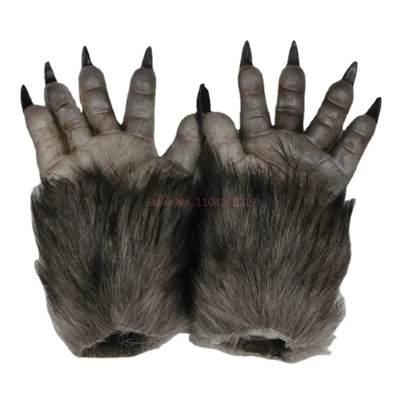 Animal Rhapsody Latex Weerwolf Klauw Handschoenen - Cosplay & Spookhuis Prop, Halloween Fuzzy Paw Kostuum Accessoire