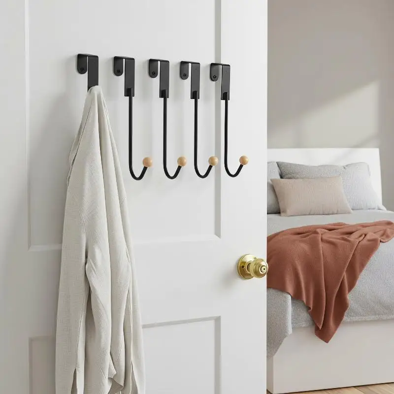Heavy Duty Over the Door Hooks, Easy Install Coat Rack for Dorm Bathroom Kitchen Home Storage