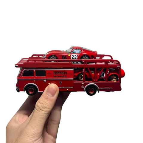 Hot Wheels Premium 1:64 Scale Car Culture Team Transport Toy Set with Ferrari Toyota Plymouth Mix for Vehicle Model Enthusiasts